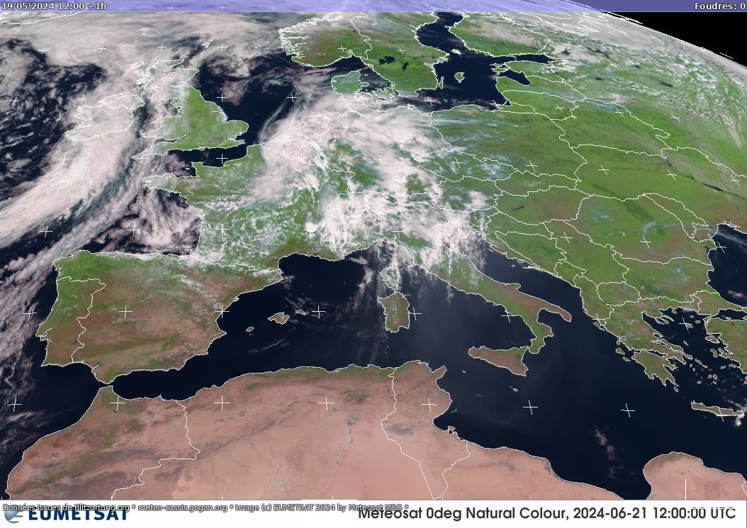 Mappa dei fulmini Sat:Europe Visible 19.05.2024 (Animazione)