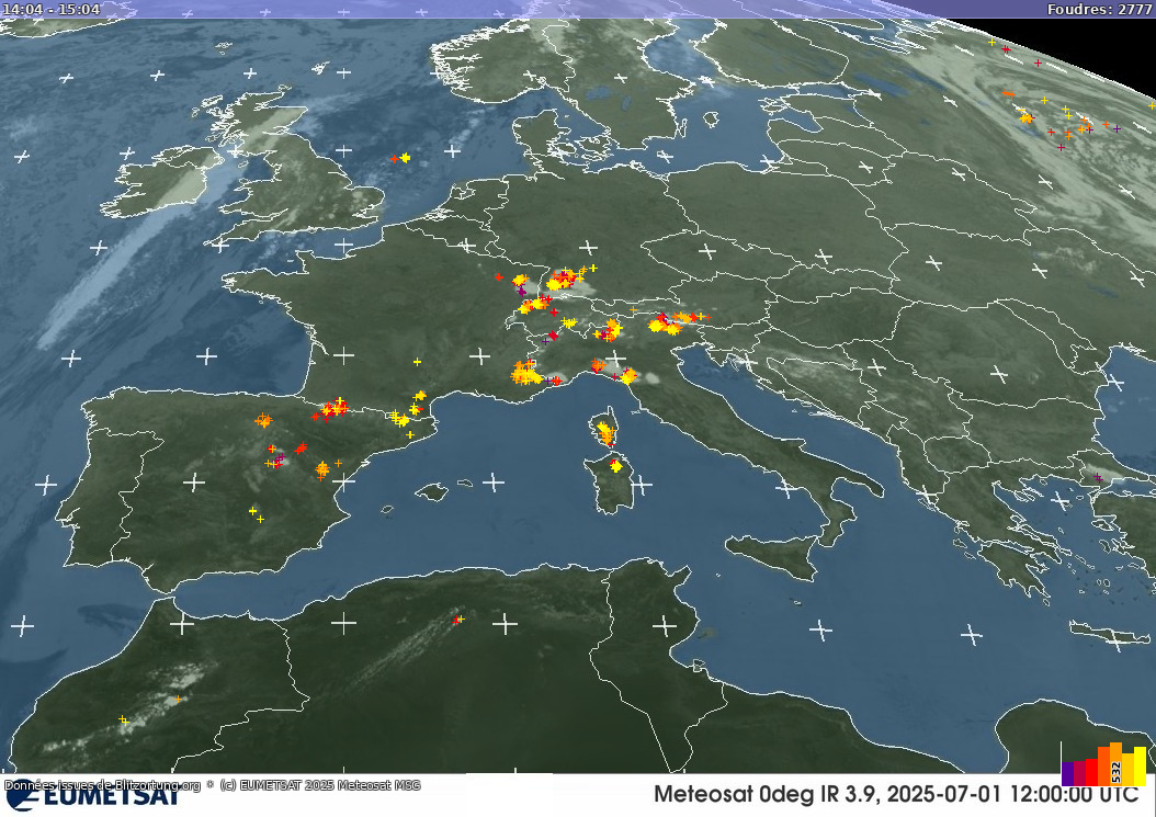 Mappa dei fulmini Infra-Rouge 28.04.2024 23:04:31